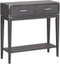 Leick Home 24032 Beckett One Drawer Hall Stand with Shelf for Living Room, Hallway, Entryway, Anthracite/Pewter