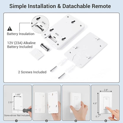 DEWENWILS Wireless Wall Light Switch Kit, 10A/1200W, No WiFi Needed Remote Control Switch for Small Appliance, Lamps, Lighting Fixture, No in-Wall Wiring, Long RF Range, 3 Pack Switches+1 Receiver