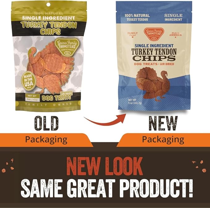 Gaines Family Farmstead Turkey Tendon Chips for Dogs – 5 oz, Natural Single-Ingredient Dog Treats, High-Protein Crunchy Chews, Rawhide Alternative, Grain-Free, Made in USA-Mewly Pet