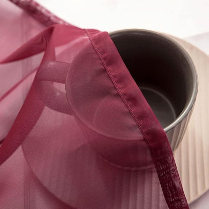 MIULEE Christmas Sheer Window Scarf Valance Extra Long Topper Window Treatment Elegant Curtain Scarves Luxury Swag Curtain Drapes for Wedding Arch Ceremony Canopy Bed, 37 x 216 One Panel, Maroon Red