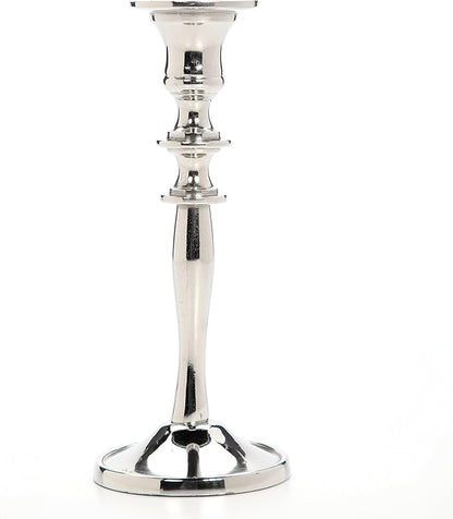 Hosley's 8" High Silver Finish Taper Candle Holder. Ideal Gift and Use for Weddings, Party, Spa or Aromatherapy