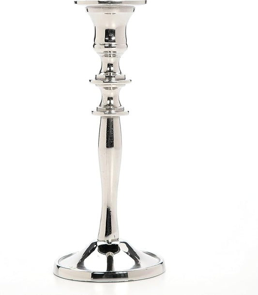 Hosley's 8" High Silver Finish Taper Candle Holder. Ideal Gift and Use for Weddings, Party, Spa or Aromatherapy