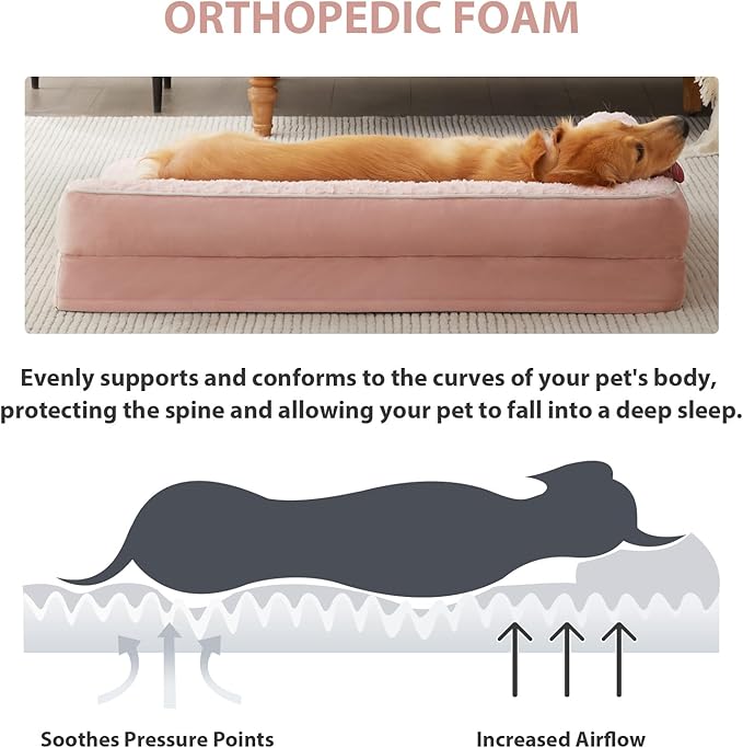 BFPETHOME Orthopedic Dog Beds for Large Dogs-Waterproof Sofa Dog Bed with Removable Washable Cover, Large Dog Bed with Waterproof Lining and Nonskid Bottom,Pet Bed for Large Dogs-Mewly Pet