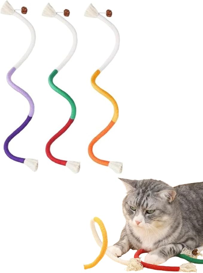 Celery Pets Cat Chew Rope,Catnip-Infused Organic Cotton Chew Rope Toys for Cats, Soft & Safe Dental Chew Toys for Indoor Cats, Self-Play and Teeth Cleaning (3PCS)-Mewly Pet