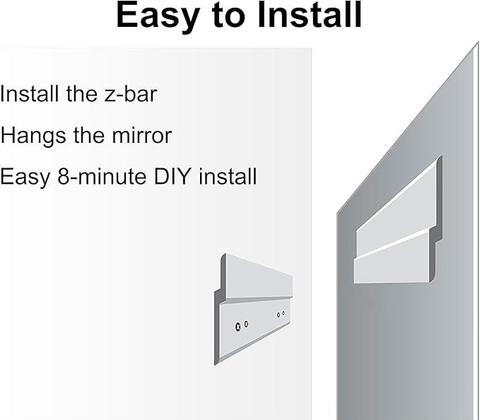 Ruomeng Rectangle Wall Mirror Frameless Bathroom Mirror 48” x 30" Beveled Edge Mirror for Vanity and Entryway