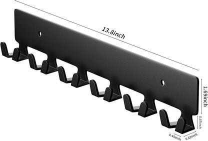GTK Key Holder for Wall, Key Hooks with 12 Hooks, Wall Mounted Key Holder for Hallway, Self Adhesive Key Rack(Black)
