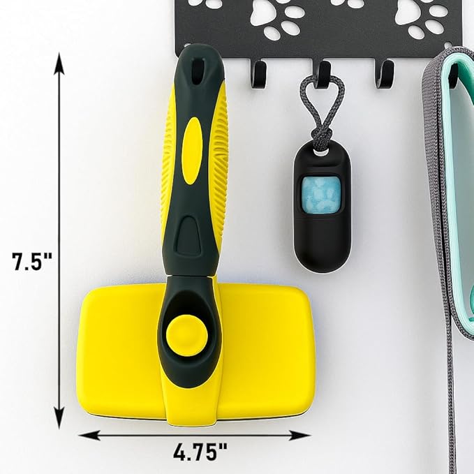 Self-Cleaning Grooming Brush for Dogs and Cats, Retractable Bristles for Easy Hair and Fur Removal - 7.5" Size-Mewly Pet