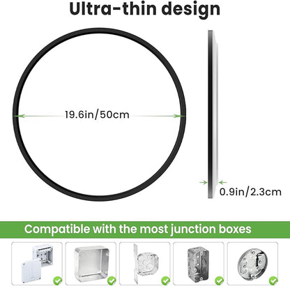 zemty 2Pack 20 inch LED Flush Mount Ceiling Light, 50W 5000lm Large Light Fixture, 3 Color Temperature in One 3000k 4500k 6000K Round Modern Ceiling Lamp for Bedroom Kitchen Dining Room (Black)