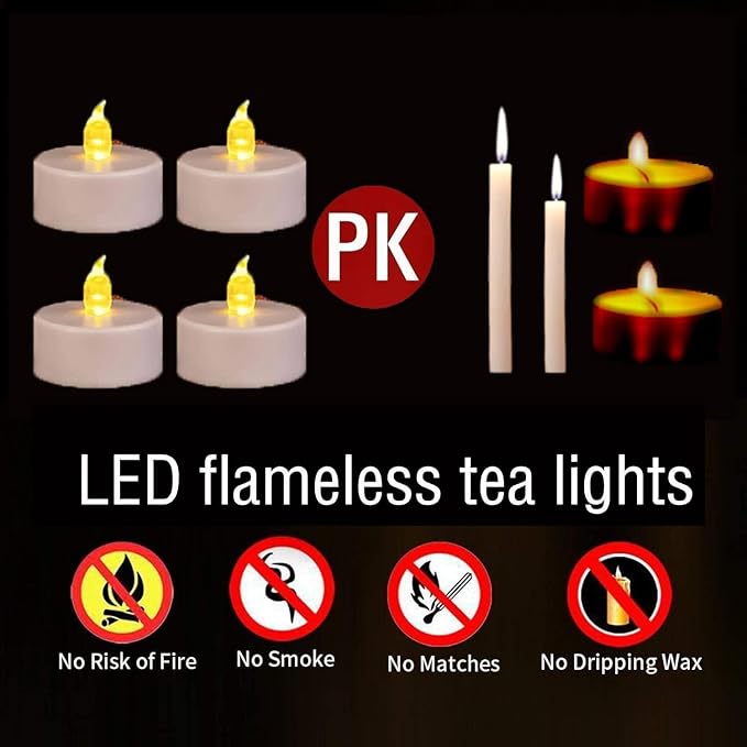 LED Tea Lights Candles- 150PACK Warm Yellow Flameless Candles Realistic and Bright Flickering Long Lasting 200Hours for Holiday Celebration,Party,Home Decoration Warm Yellow,Battery Operated