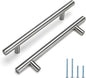 homdiy 400 Pack Drawer Handle Brushed Nickel Kitchen Hardware - HD201SN Cabinet Handles for Kitchen Furniture Hardware Derocative Straight Handle Pull, 8-4/5in Hole Centers
