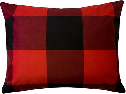 5 Piece Comforter Set Bed in a Bag Buffalo Check Christmas Print All Season Soft Down Alternative Bedding Comforter Set & Luxurious White Microfiber Bed Sheets, Twin, Buffalo Plaid Burgundy/Black