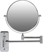 OVENTE 7" Wall Mounted Makeup Mirror with 1X/7X Magnification, Double Sided Magnifying Round Bathroom Vanity Mirror, 360° Swivel Design, Extendable and Folding Arm, Polished Chrome MNLFW70CH1X7X