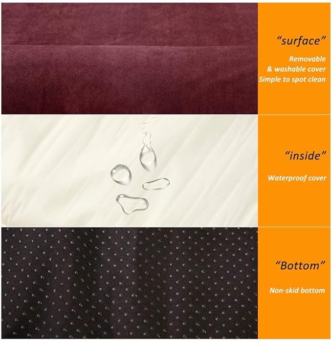 Laifug Orthopedic Memory Foam Extra Large Dog Bed Pillow(50"x36"x10", Chocolate) Durable Water Proof Liner & Removable Washable Cover & Smart Design-Mewly Pet