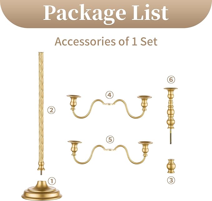 Sziqiqi 28In Floor Candelabra Tall Taper Candlestick for Candle and Floral Metal Candle Holders Table Centerpiece for Wedding Party Event Room
