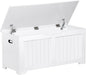 Wooden Storage Chest Box with Flip-top Lid & Safety Hinge, 39.4 Inch Living Room Organizer, Bedroom Bench, White