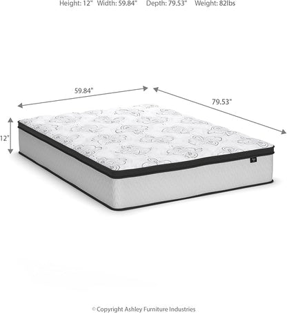Ashley Chime Queen Mattress Hybrid 12 Inch Firm Memory Foam for Pressure Relief, Mattress In a Box with Cooling Gel, Fiberglass Free