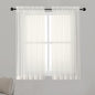 Chyhomenyc Ivory Sheer Curtains 54 Inch Length 2 Panels for Kitchen, Light Filtering Voile Rod Pocket Curtains Drapes for Living Room Bedroom Small Windows, 42Wx54L inches