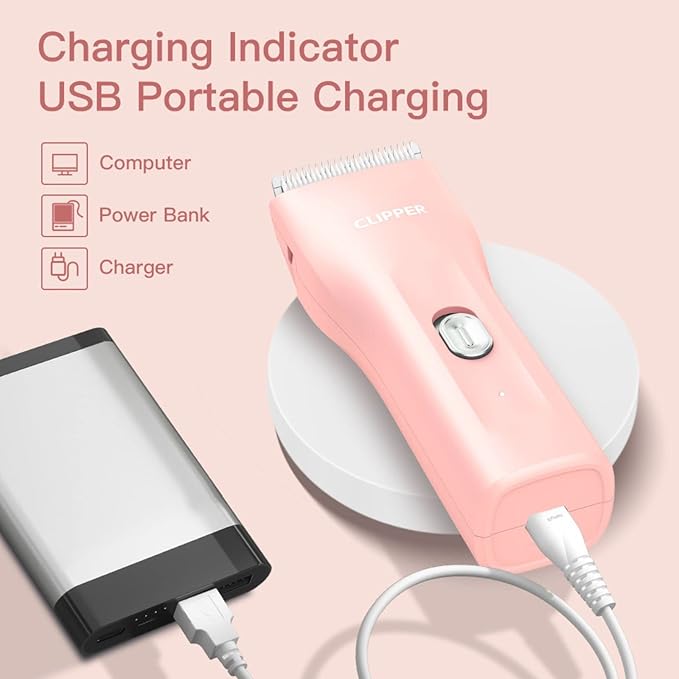 Dog Clippers,Quiet Washable USB Rechargeable Cordless Dog Grooming Kit,Electric Pets Hair Trimmers Shaver Shears for Dogs and Cats-Mewly Pet