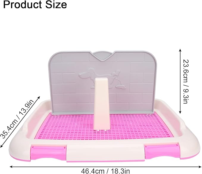 Puppy Dog Potty Tray, Puppy Training Toilet Tray Pet Training Pad Holder, Cat Potty Fence Dog Scheduled Urination Potty Tray, Dog Litter Box for Small and Medium Dogs, Bunny, Cats (Pink)-Mewly Pet