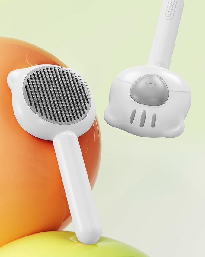 Cat Brush for Short or Long Haired Cats Dogs Rabbits, Cute Tiger Shape Dog Brushes with Release Button for Massage and Removes Loose Fur, Dog Hair Brush Pet Grooming Deshedding Comb-Mewly Pet