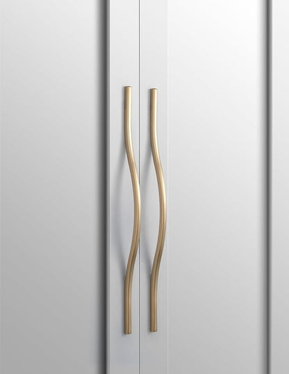 Goo-Ki Low Profile Champagne Bronze Cabinet Pulls, Double Hole Centers (11.3''/12.6'') Zinc Alloy Handle for Drawer Cupboard Wardrobe,6 Packed…