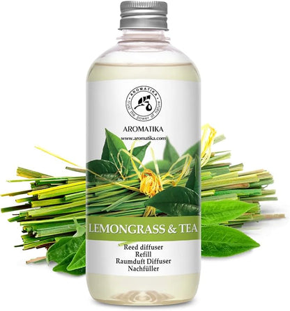 Reed Diffuser Refill Lemongrass - Tea 17.0 Fl Oz - Scented Diffuser - Room Diffuser Refill with Scent - Room Freshener - Home Fragrance - Scented Diffusers - Home Fragrance