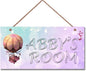 Personalized Signs Fire Balloon Sign, Custom Name Signs for Girls Room Dream Wall Decor, Lovely Quirky And Unique Unicorn Wall Décor for Kids Bedroom, Birthday Party, Bathroom, Playroom