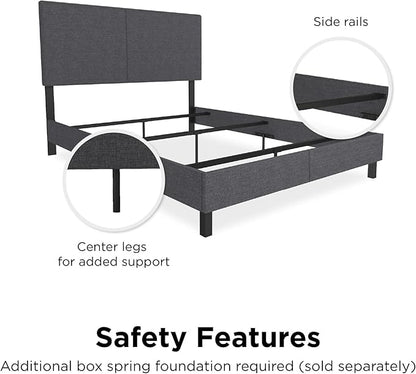 DHP Janford Upholstered Bed, Gray Linen, Full
