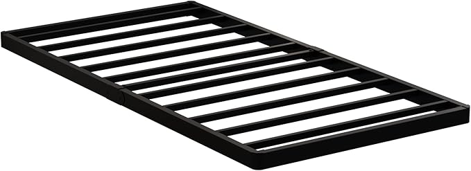 Twin Box Spring 2 Inch Low Profile, Heavy Duty Metal Box Spring Bed Base Bunkie Board, Mattress Foundation, Easy Assembly, Noise Free, Black