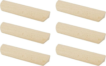 6Pcs Unfinished Wood Solid Furniture Pulls Handles,Unfinished Unpainted Paintable Wooden Handles Cupboard Closet Drawer Handle Pull,Length 4.84",Hole Dis.3.78"