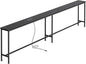 SUPERJARE 102.4 Inch Sofa Table with Power Outlets and USB-C Port, 5.9 Inch Narrow Console Tables, Entryway Hallway Couch Tables with Storage, Behind Sofa, Small Spaces, Living Room, Black
