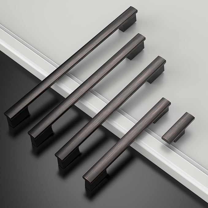 Asidrama 10 Pack 7 Inch(177mm) Oil Rubbed Bronze Kitchen Cabinet Handles, Cabinet Pulls Kitchen Cabinet Hardware for Cupboard Drawer Pulls