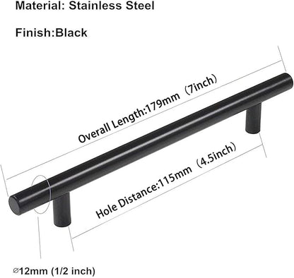 homdiy 25Pack 4.5in Cabinet Handles Black Kitchen Cabinet Pulls Drawer Pulls for Dresser Drawers