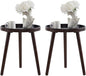 Apicizon Brown Round Side Table Set of 2, Tray Nightstand Sofa Coffee End Table for Living Room, Bedroom, Small Spaces, Easy Assembly Bedside Table, 15 x 18 Inches, Brown