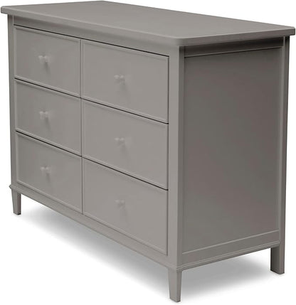 Delta Children Haven 6 Drawer Dresser with Interlocking Drawers - Greenguard Gold Certified, Grey