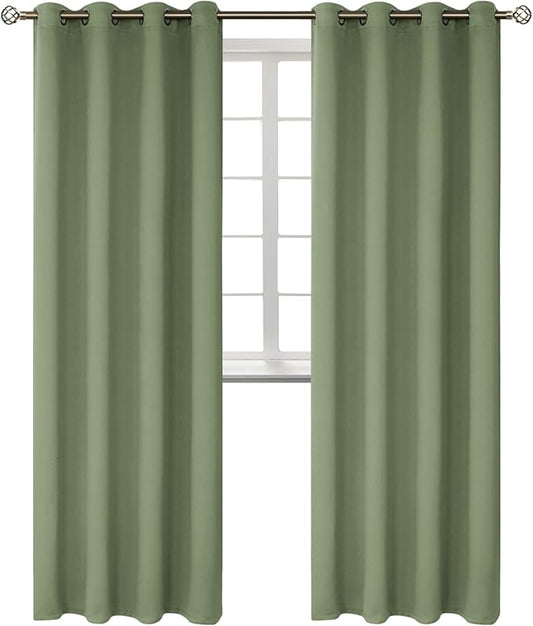 BGment Room Darkening Curtains 120 Inches Long - Grommet Thermal Insulated Drapes Window Treatment Curtains for Bedroom, 2 Panels, 52 x 120 Inch, Grass Green