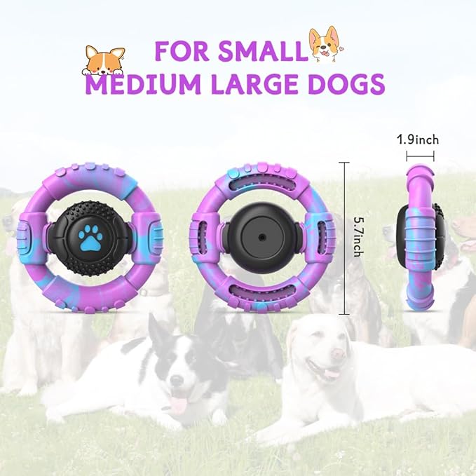 Dog Toys for Aggressive Chewers Large Medium Small Breed Indestructible Durable Tough Squeaky Dog Chew Toys to Keep Them Busy Nylon Rubber Interactive Dog Toys-Mewly Pet