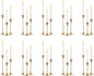 Nuptio Candlestick Candle Holders 30 Pcs Candle Stick Holder Gold Taper Candle Holder Candle Stand for Wedding Party Thanksgiving Halloween Birthday Mantel Baby Shower Table Centerpieces Decor