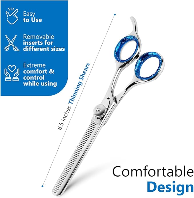 Laazar Pro Shears Thinning Pet Grooming Shear - 6.5 42 Teeth Scissors for dogs cats and pets-Mewly Pet