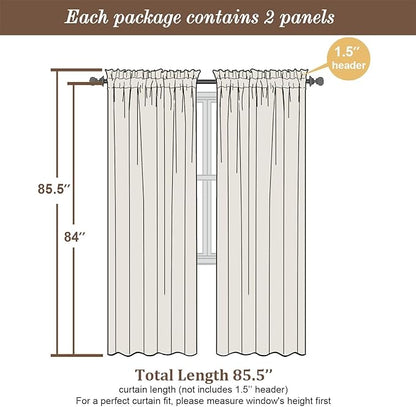 Chyhomenyc Light Green Sheer Curtains 84 Inches Long 2 Panels Set- Light Filtering Curtains for Bedroom, Soft Airy Voile Rod Pocket Living Room Window Drapes, 42Wx84L Inches, 2 PCS