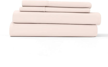 Linen Market Double-Brushed Microfiber Twin XL Sheet Set 3 Piece – Oeko-TEX Certified Ultra Soft & Wrinkle-Free - 16" Deep Pocket Sheets - Easy Care Twin XL Size - Blush