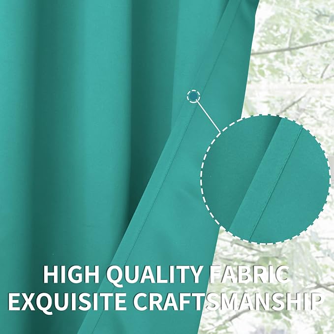 BGment Room Darkening Curtains 54 Inches Long - Grommet Thermal Insulated Drapes Window Treatment Curtains for Bedroom, 2 Panels, 52 x 54 Inch, Teal