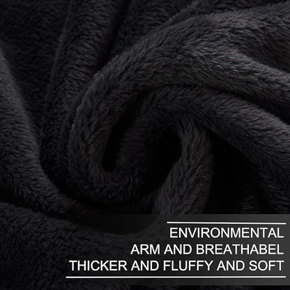 Polar Fleece Blanket Travel Size Lightweight Throw for The Bed Extra Soft Brush Fabric Super Warm Sofa Blanket 50"x 61"(Black Travel)