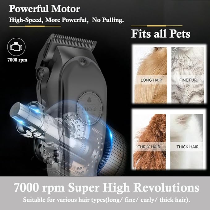 yucca Grooming Kit for Dogs at Home, Dog Razors for Grooming, Dog Shaver Grooming Set for Thick Hair, Dog Trimmers Clippers Professional, Cat Clippers for Matted Hair-Mewly Pet