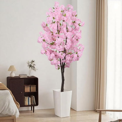Pink Artificial Cherry Blossoms Tree Faux Cherry Blossom Tree Indoor Beautiful Trees for Home Decor