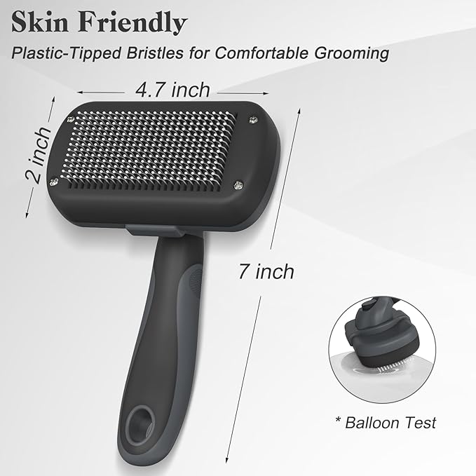 Swihauk Self Cleaning Slicker Brush - Skin Friendly for Dogs & Cats, Deshedding Grooming Tool for Shedding Hair, Puppy Brush for Haired Pets-Mewly Pet