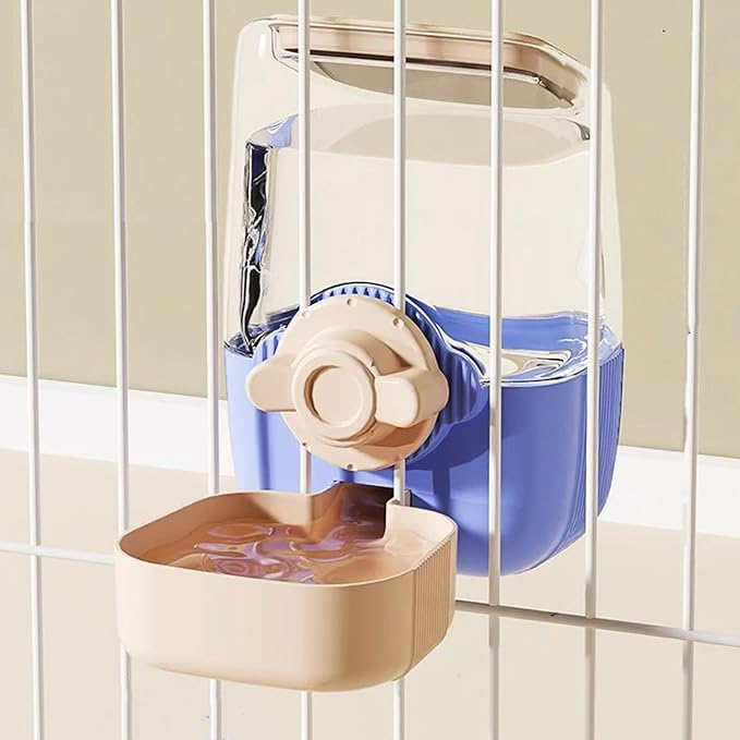 Pet Hanging Automatic Feeders Drinking Bowls，Gravity Rabbit Feeder and Water Set，Cage Cat Food Bowl Feeding Station for Puppy Kitten Chinchilla Hedgehog Guinea Pig Ferret (Pink Blue-Water)-Mewly Pet