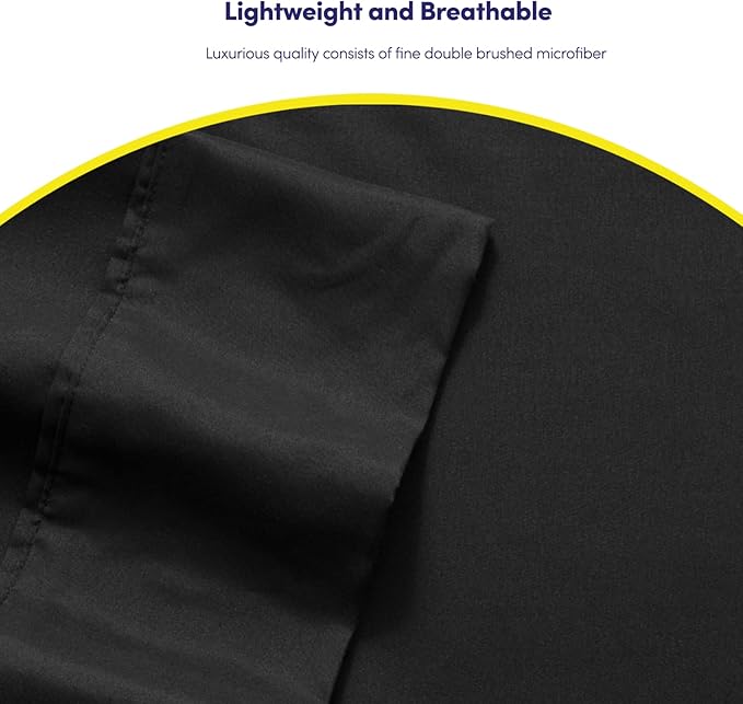 Cal King Size Bed Sheets - 6 Piece 1500 Supreme Collection Fine Brushed Microfiber Deep Pocket California King Sheet Set Bedding - 2 Extra Pillow Cases, Great Value, California King, Black