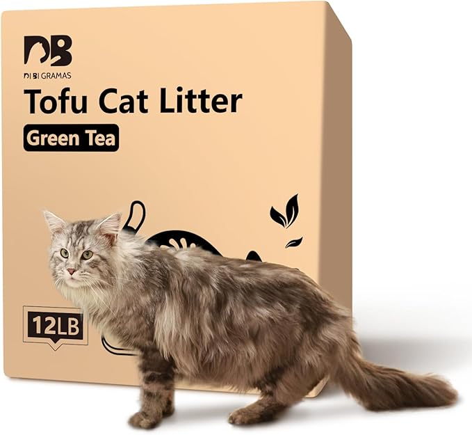 Cat Litter 12LB/2 Packs Dust-Free Clumping Tofu Cat Litter Quickly Absorb Odors Toilet Can Flush Into The Toilet Pure Natural tofu cat Litter (Green Tea)-Mewly Pet