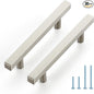 JOY DECOR 30 Pack 3-3/4 Inch Brushed Nickel Square Cabinet Handles Stainless Steel Cabinet Hardware Pulls for Kitchen and Drawers with 6 Inch Overall Length